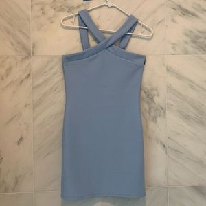 Light blue, polyester dress, in good conditions.